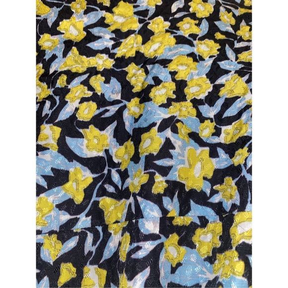 Christian Wijnants Blue and Yellow Floral Belted Dress Size Small, MSRP $725 - Picture 5 of 16